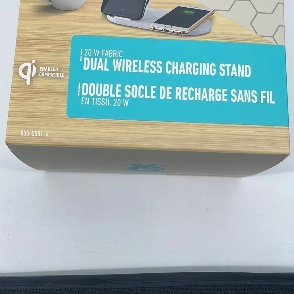𝅺blue Hive NWT iPhone android smart phone dual charging stand 20w Fabric
